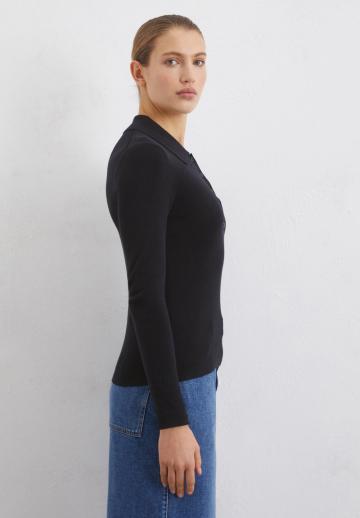 Пуловер с воротником поло