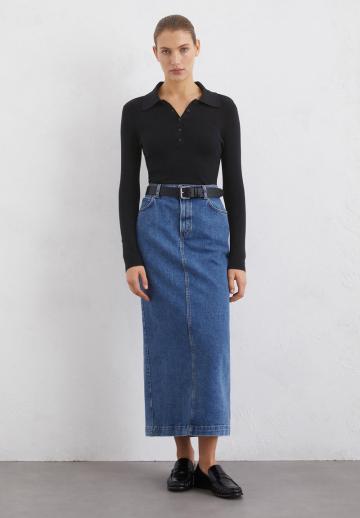 Пуловер с воротником поло