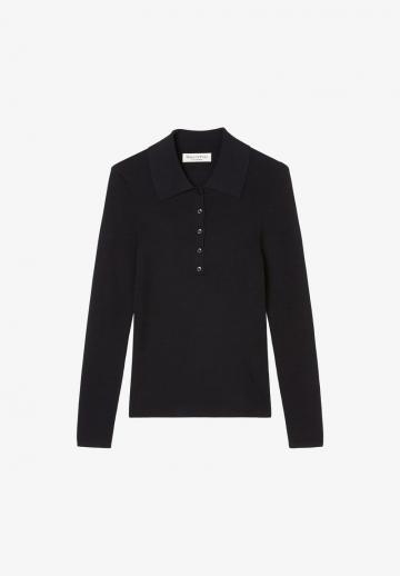 Пуловер с воротником поло