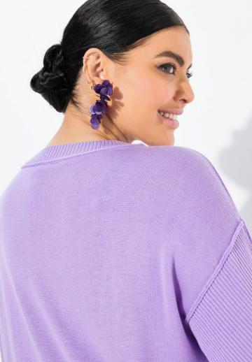 Пуловер с рукавом три четверти