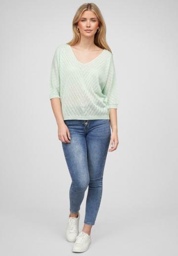 Пуловер с рукавом три четверти