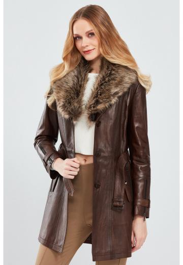 Кожаное пальто