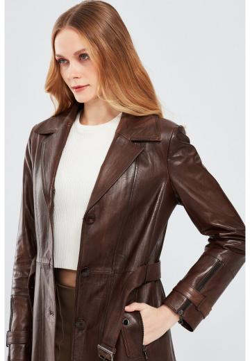 Кожаное пальто