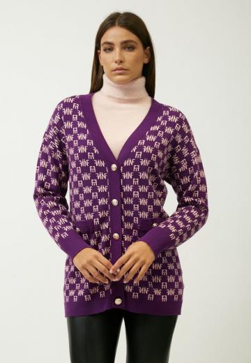 Жаккардовая вязаная кофта