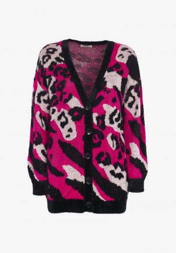 Жаккардовая вязаная кофта