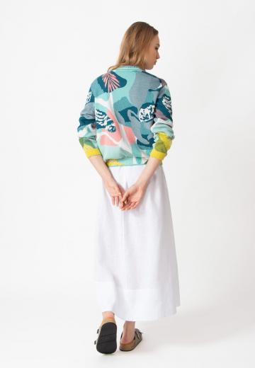 Жаккардовая вязаная кофта