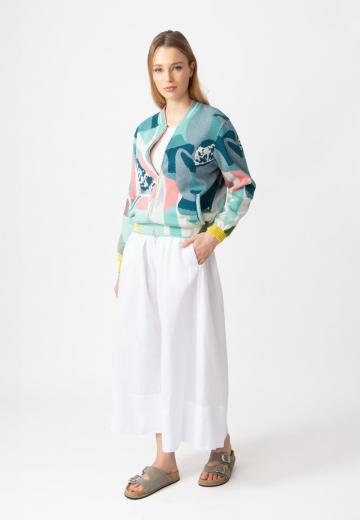 Жаккардовая вязаная кофта