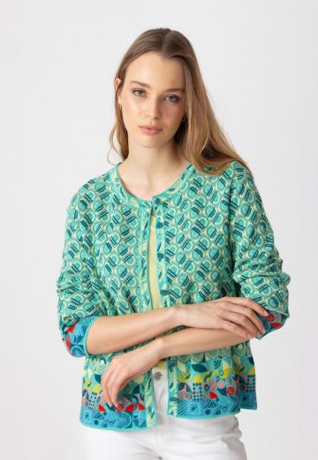 Жаккардовая вязаная кофта