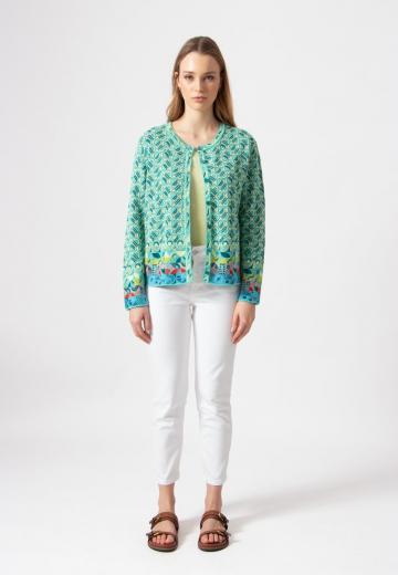 Жаккардовая вязаная кофта