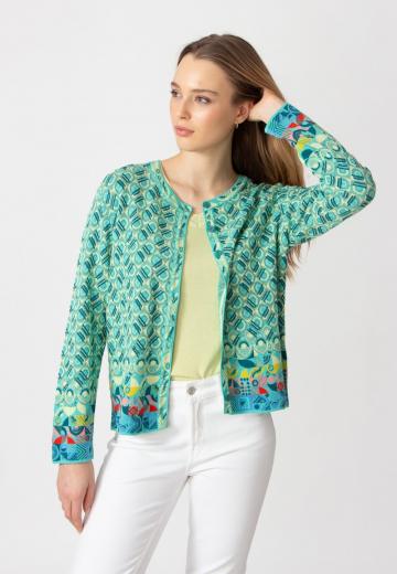 Жаккардовая вязаная кофта