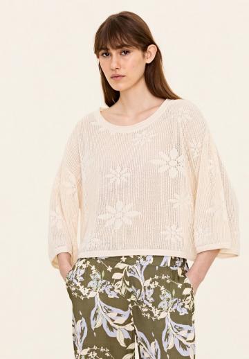 Пуловер с рукавом три четверти