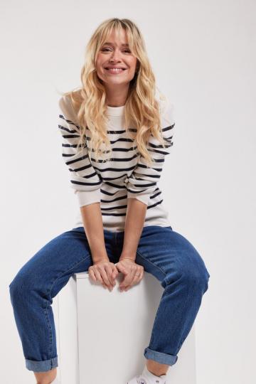 Пуловер в полоску