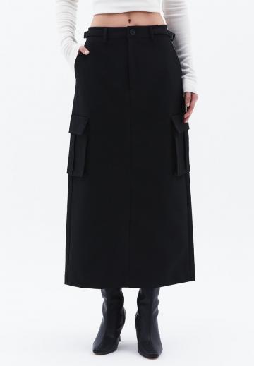Юбка с накладными карманами