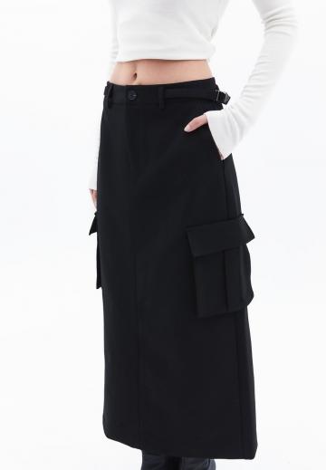Юбка с накладными карманами