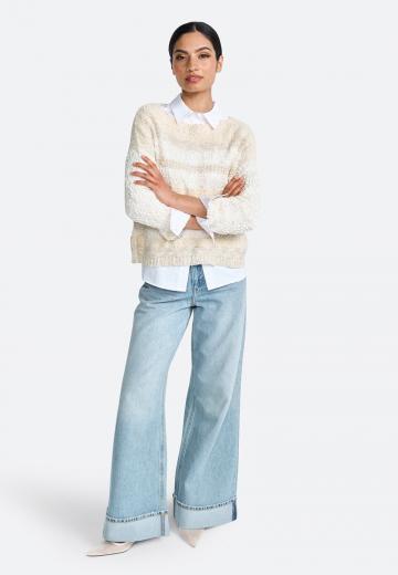 Пуловер с рукавом три четверти