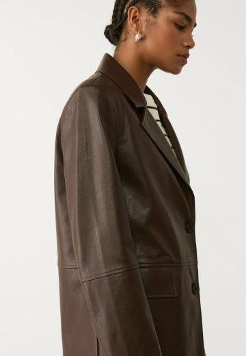 Пальто из искусственной кожи