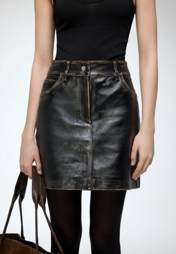 Кожаная юбка