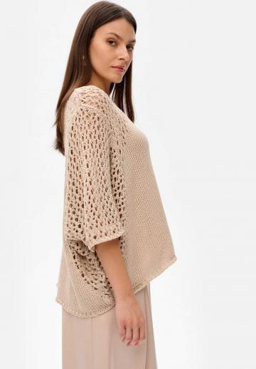 Пуловер с рукавом три четверти