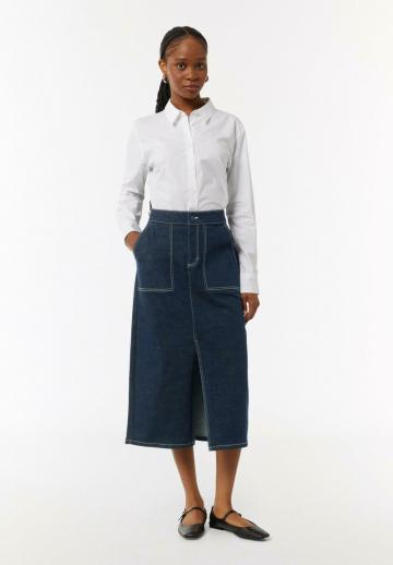 Юбка с накладными карманами