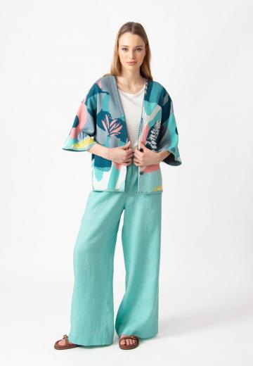 Жаккардовая вязаная кофта