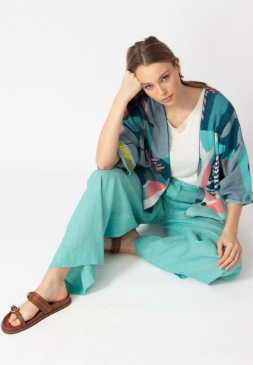 Жаккардовая вязаная кофта