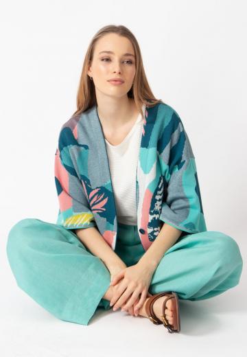 Жаккардовая вязаная кофта