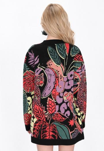 Жаккардовая вязаная кофта