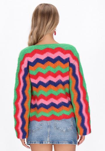 Жаккардовая вязаная кофта