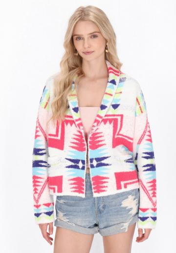 Жаккардовая вязаная кофта