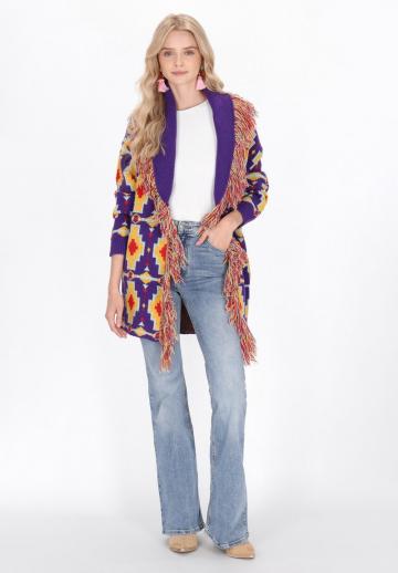 Жаккардовая вязаная кофта