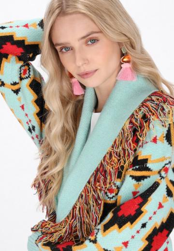 Жаккардовая вязаная кофта