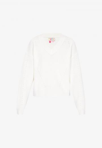 Пуловер с вырезом V