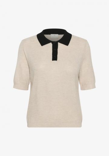 Пуловер с воротником поло