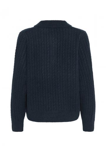 Пуловер с воротником поло