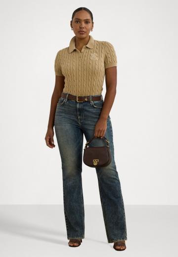 Пуловер с воротником поло