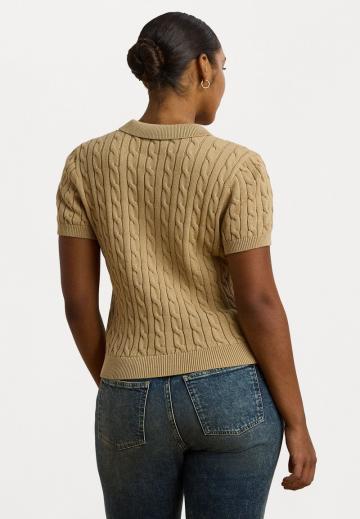 Пуловер с воротником поло