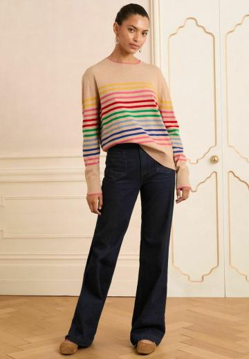 Пуловер в полоску