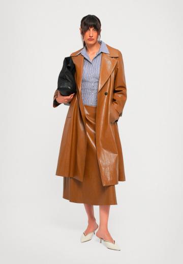 Пальто из искусственной кожи