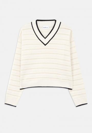 Пуловер с вырезом V