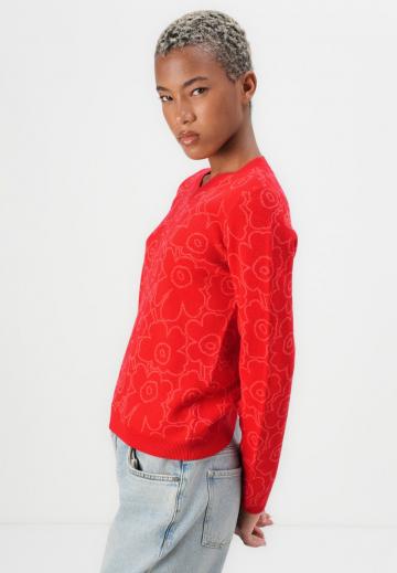 Пуловер с вырезом V