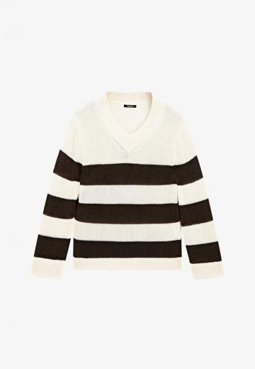 Пуловер с вырезом V