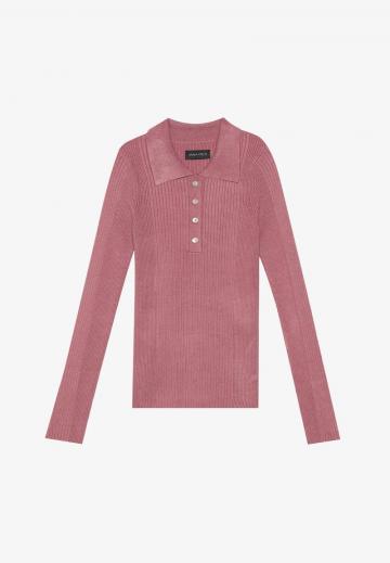 Пуловер с воротником поло