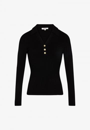 Пуловер с воротником поло