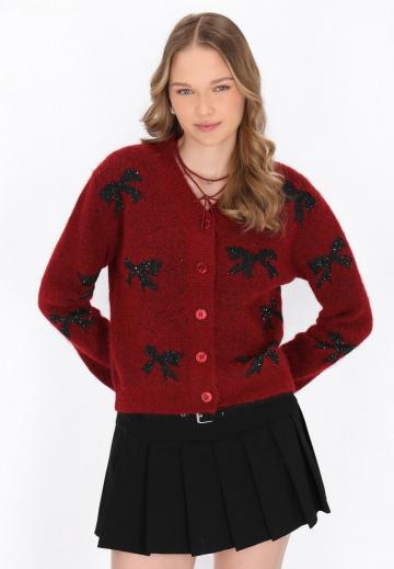 Жаккардовая вязаная кофта