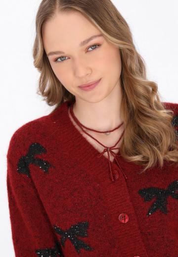 Жаккардовая вязаная кофта