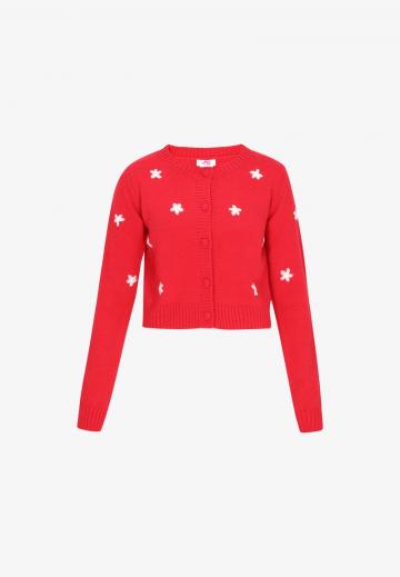 Жаккардовая вязаная кофта