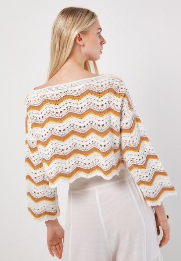 Пуловер с рукавом три четверти