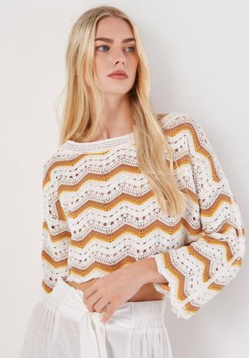 Пуловер с рукавом три четверти