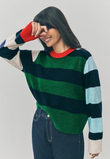 Пуловер в полоску