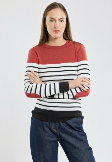 Пуловер в полоску